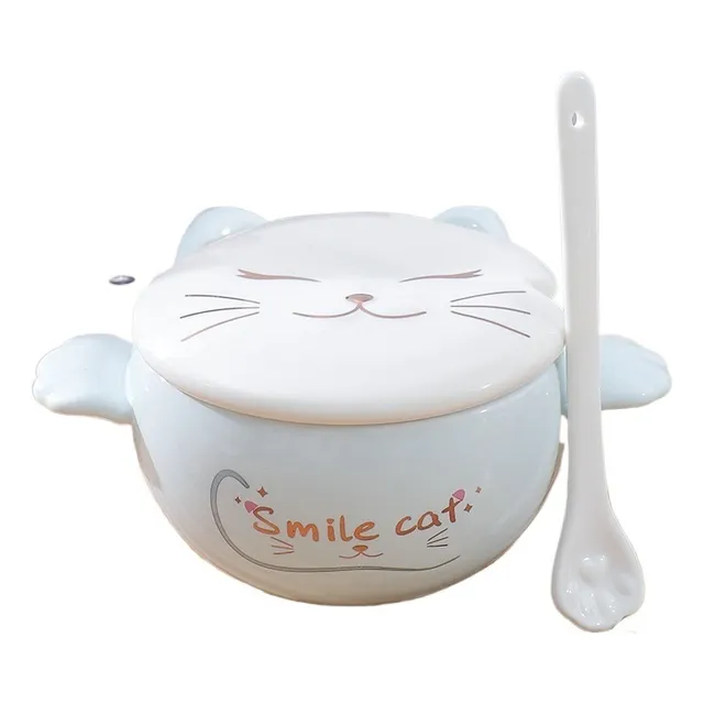 Salah Bowl Ceramic Bowl Cute Cat Style Yogurt Bowl Small