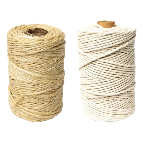 Kit Hilo Sisal 3,5mm + Hilo Algodon 27 Hebras X 500 Gramos 