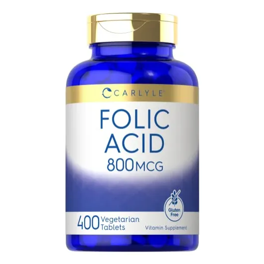 Suplemento De Ácido Fólico Carlyle, Tabletas De 800 Mcg, 400