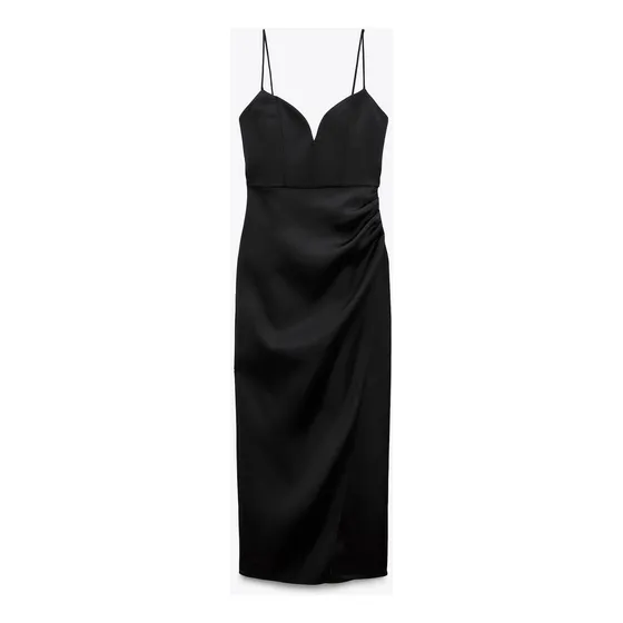 Vestido Largo Satinado Zara