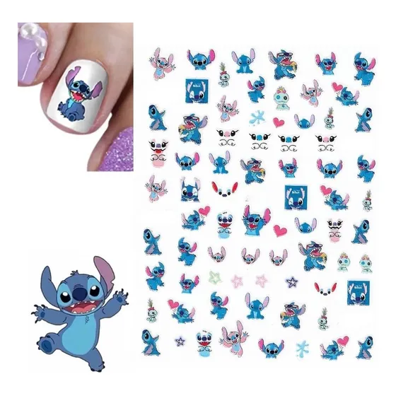 Plancha Stickers Autoadhesivos Para Uñas Motivos Infantiles