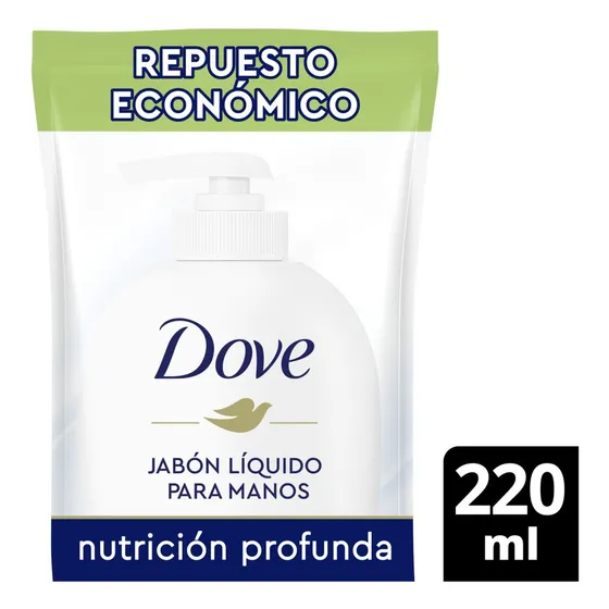 Dove Jabón Liquido Para Manos Nutrición Profunda Repuesto 220ml