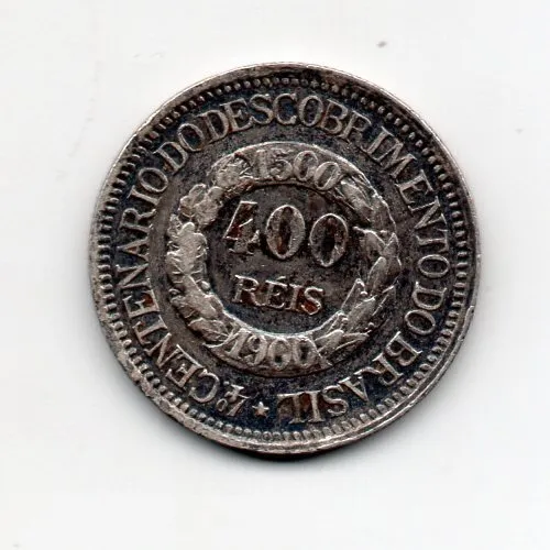 400 Reis 1900 Com. 4º Centenário Desc. Do Brasil 