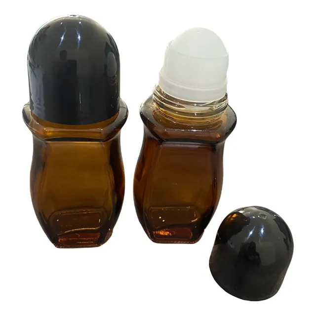 03 Desodorante Roll On Vidro Âmbar 50ml - Frasco Vazio