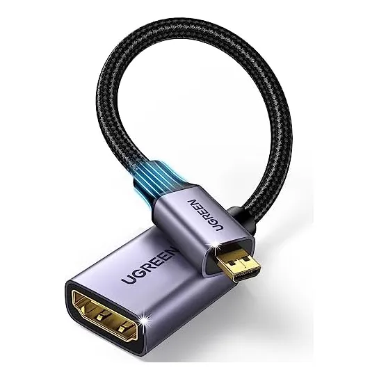 Adaptador Micro Hdmi A Hdmi 4k 60hz Dolby Trenzado Ugreen
