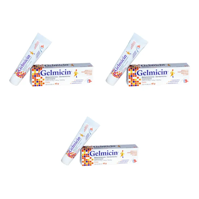 Gelmicin Crema Betametasona/ Gentamicina/ 40g Pack (3 Pzas)