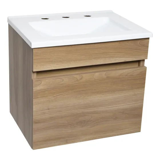 Vanitory Flotante Melamina 50cm Con Bacha Moderno Ideal Baño