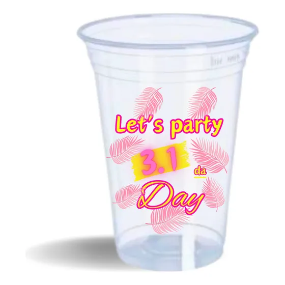 Copo Descartável Personalizado 400ml Desenho Colorido 100uni