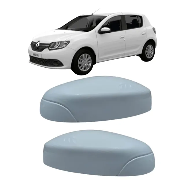 Par Capa Retrovisor Renault Sandero 2017 Branca Sem Pisca