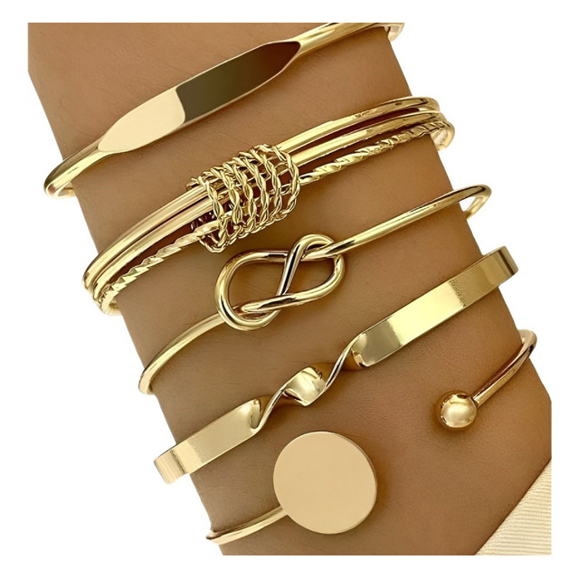 Conjunto De 5 Pulseiras Elos Joias Fashion Dourada Conjunto De 5 Pulseiras Elos Joias Fashion Dourada