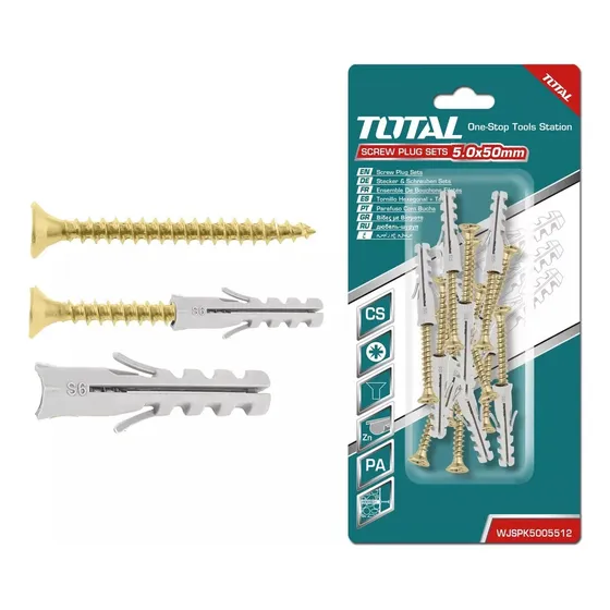 Set 10 Tacos Fisher 8mm + 10 Tornillos Pz 50mm