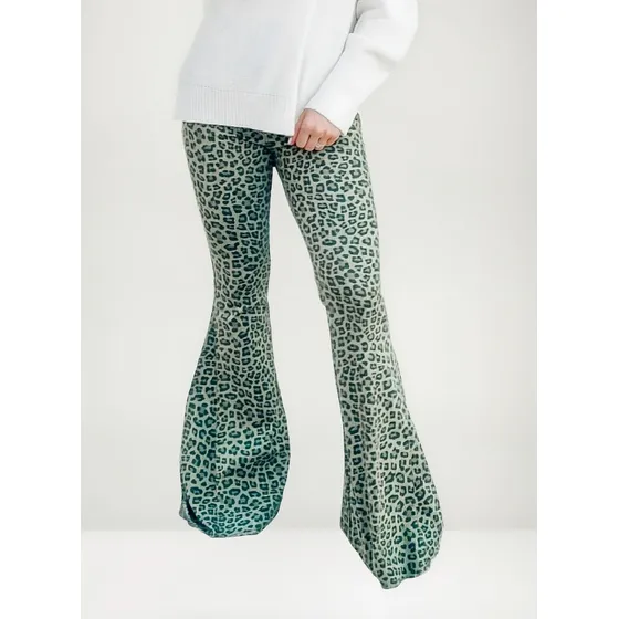 Pantalón Mujer Corte Flare Animal Print Talla S/36, Sybilla