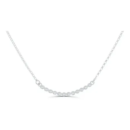 Gargantilla De Plata 925 Con Zirconias 43 Cm Plateado