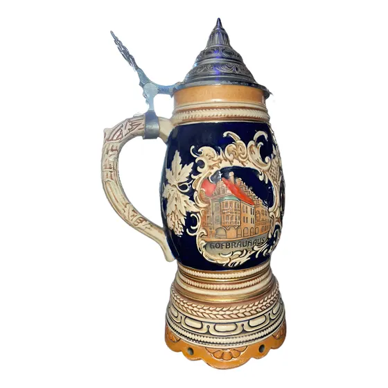 Antigua Jarra Musical De Cerveza Alemana En Perfecto