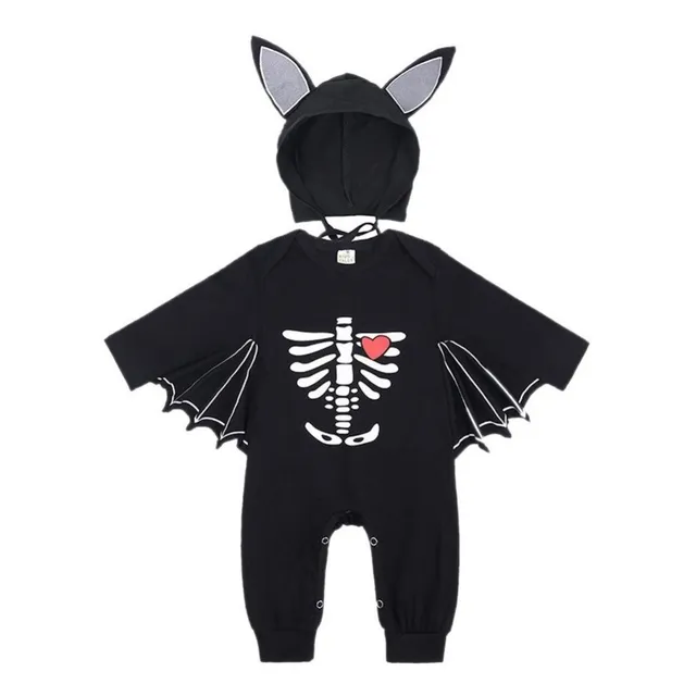 Enterizo Halloween Modelo Murciélago Calavera Bebes
