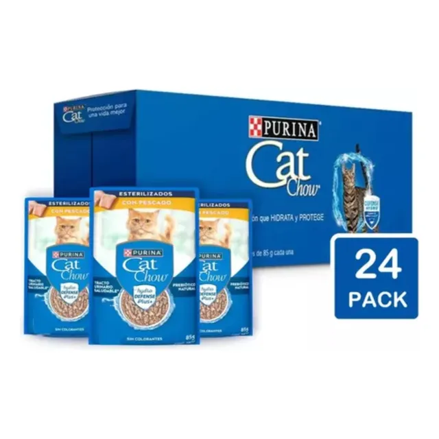 Pack X24 Alimentos Hydro Defense Plus Húmedos 2040g Cat Chow