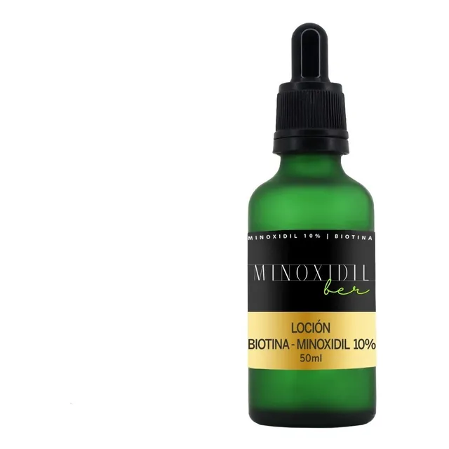Minoxidil 10% Y Biotina Loción 50ml Cabello Barba Cejas