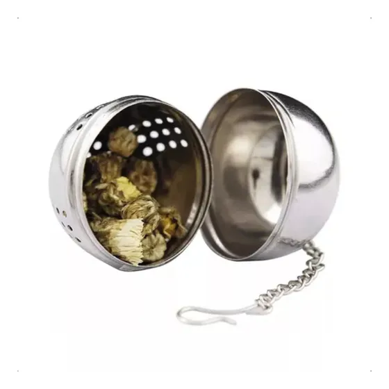 Filtro Infusor Te Colador Hebras Redondo Cadena Acero Inox