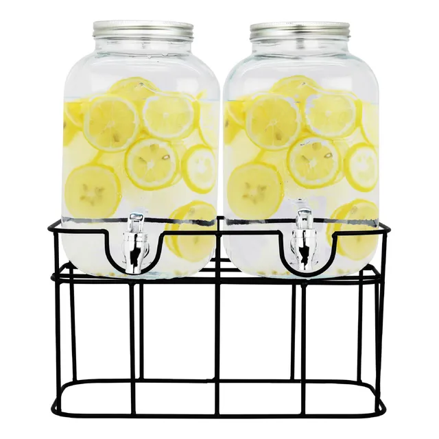 Top Choice 2 Dispensadores 5 Litros Cada Uno Bebidas Vitrolero Vidrio Total 10 Lt