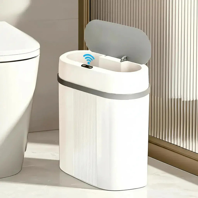 Lixeira Automática Eletrônica Sensor Inteligente - 12 Litros Branco