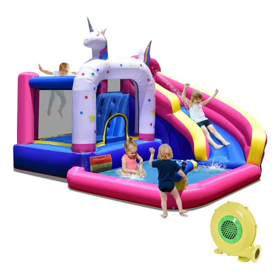 Bountech Tobogan Acuatico Inflable Casa Rebote Parque Para W