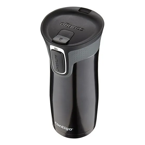Vaso Termico Contigo West Loop Acero Inox 473ml Autoseal Color Negro Liso