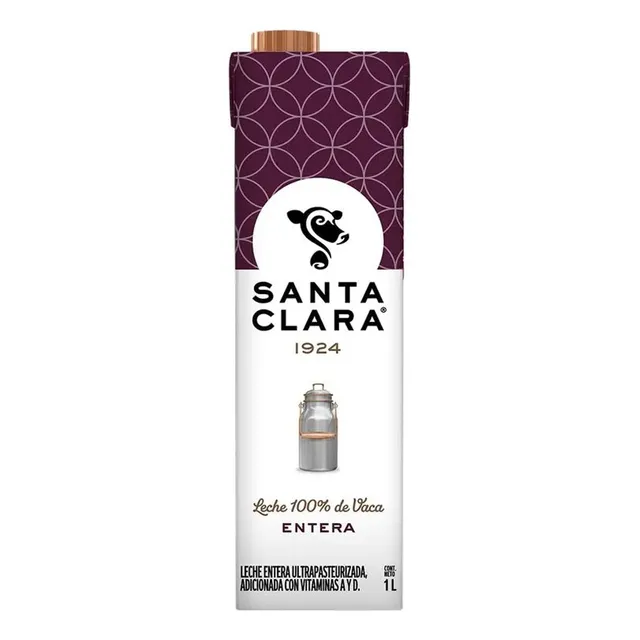 Leche Santa Clara Entera 6 Piezas De 1 Lt