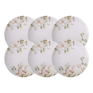 Kit Prato Raso Tramontina Magnolia Porcelana 06 Peças Kit Prato Raso Tramontina Magnolia Porcelana 06 Peças