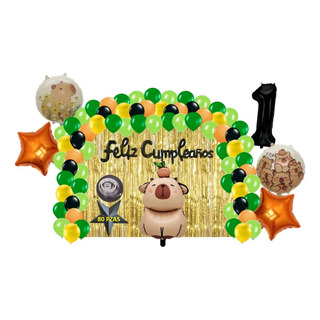 Kit Decoracion Fiesta Cumpleaños Globos Capibara Capybara 80 Kit Decoracion Fiesta Cumpleaños Globos Capibara Capybara 80