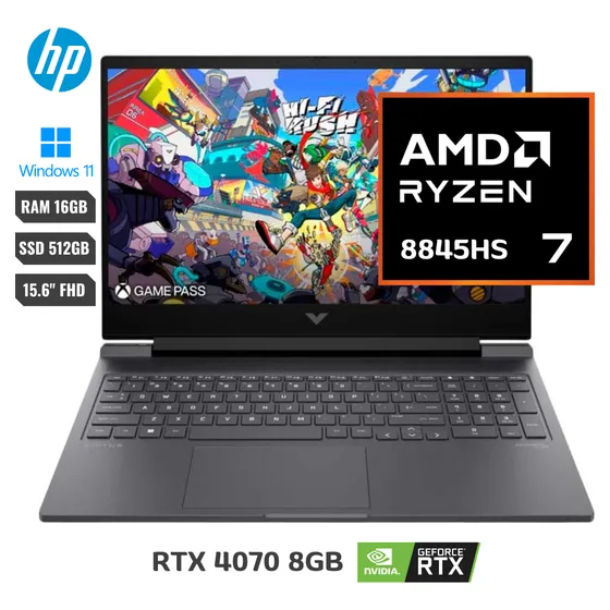 Laptop Hp Victus Ryzen 7-8845hs/16gb Ram/512gb M.2/rtx 4070