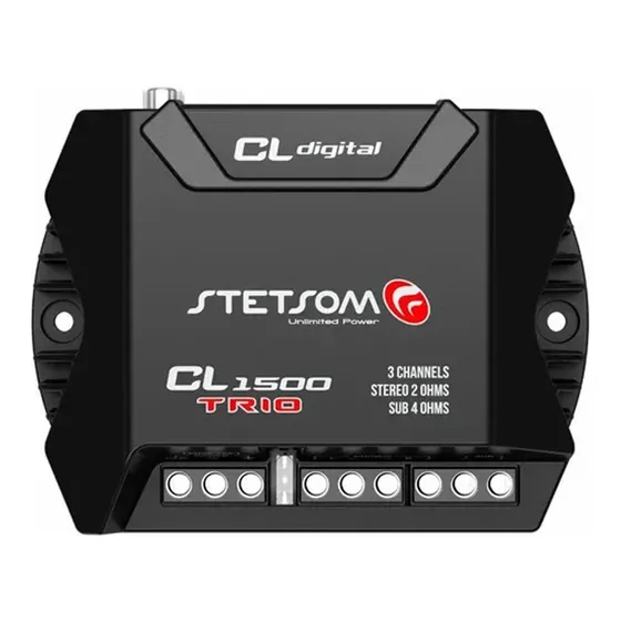 Amplificador Modulo Stetsom Cl 1500 Trio 3 Canais Controle dedicado p/ sub 2 x 115W - STEREO + 1 x 230W - SUB rca e fio Perfeito p caixa trio falantes, drivers tuita e Subwoofer Full Range Bass Boost