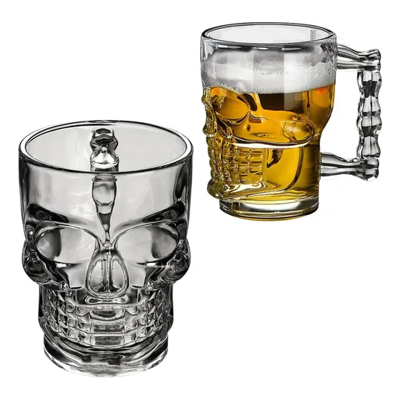 Set X2 Vaso Chopp De Vidrio Cerveza Fernet Bebidas Color Transparente