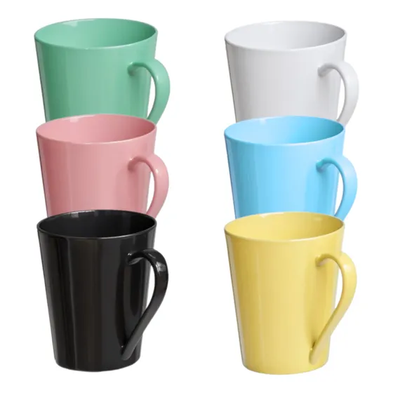 Jogo 6 Caneca Tulipa Grande Café Chá Porcelana 250ml Colorida