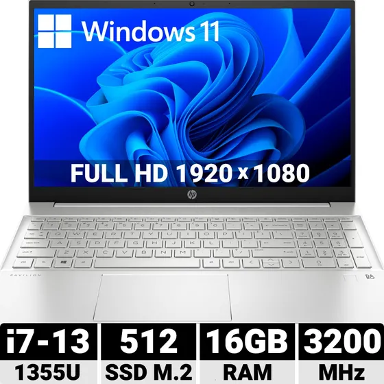 Laptop Hp Pavilion I7-13, 512 Gb Ssd M.2 Nvme 16 Gb Ram 15.6