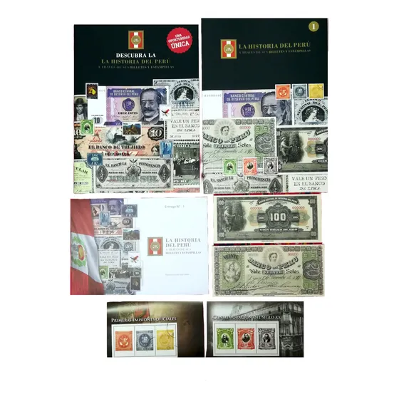 Colección De Billetes Y Estampillas De Perú Primera Edición