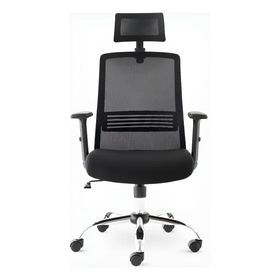 Silla De Escritorio Cuba Alta Brazo Reg Y Cabecero Form Color Negro
