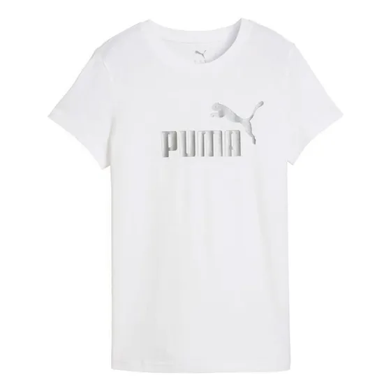 Camisa Tshirt Marca Puma Ess Metallic Original Blanco Mujer