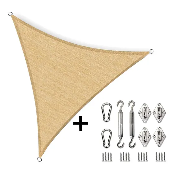 Toldo Impermeable Triangular Vela Tensada 5x5x5 Métros Patio