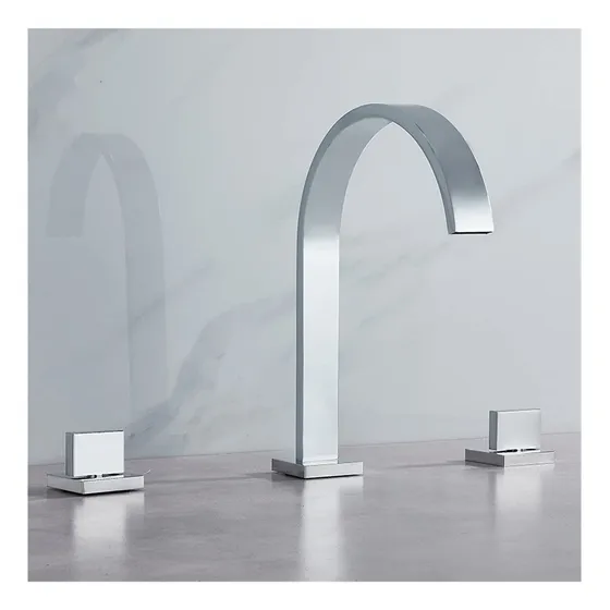Grifo Lavabo Baño Gran Tamaño Mezclador Laton Cuadrado 8  Tr