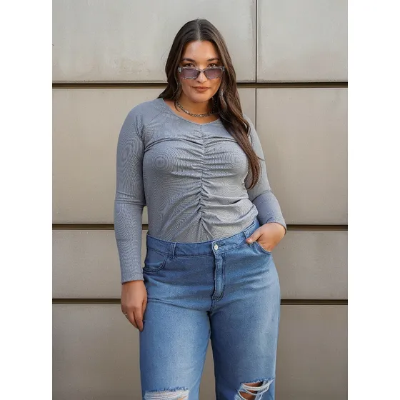 Remera M/ Larga Mujer Morley Elastizado C/brillo Talle Espec