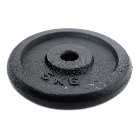Disco Preolímpico De Fierro Muuk Plato 5kg C/u Color Negro