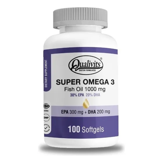 Qualivits® Super Omega 3 Fish Oil 1000mg X 100 Cápsulas