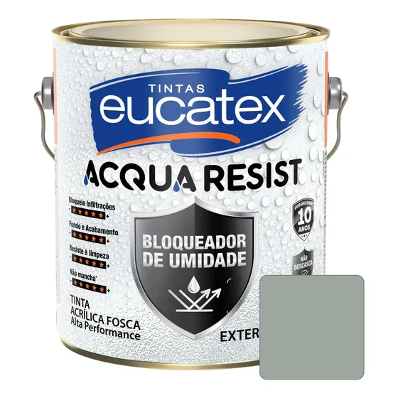 Tinta Eucatex Acqua Resist Hidrorepelente Lavável 3,6l Cores Cor Elephant
