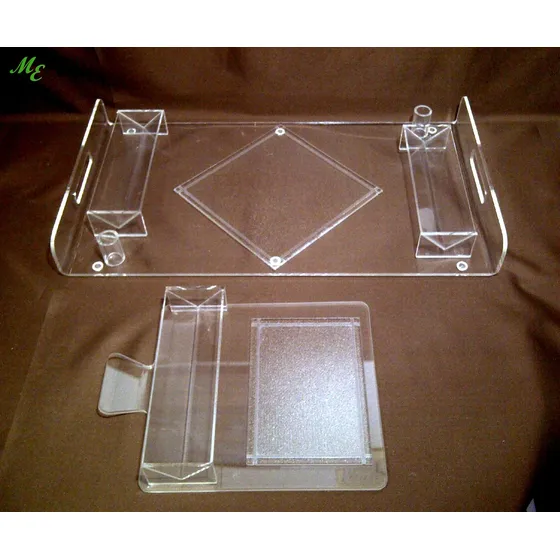 Juego Bandejas Acrilicas Para Pasapalos + Rebanador De Queso