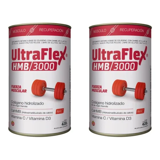 Ultraflex Hmb/3000 Pvo.x 420 Grs. Fuerza Muscular Combo X 2