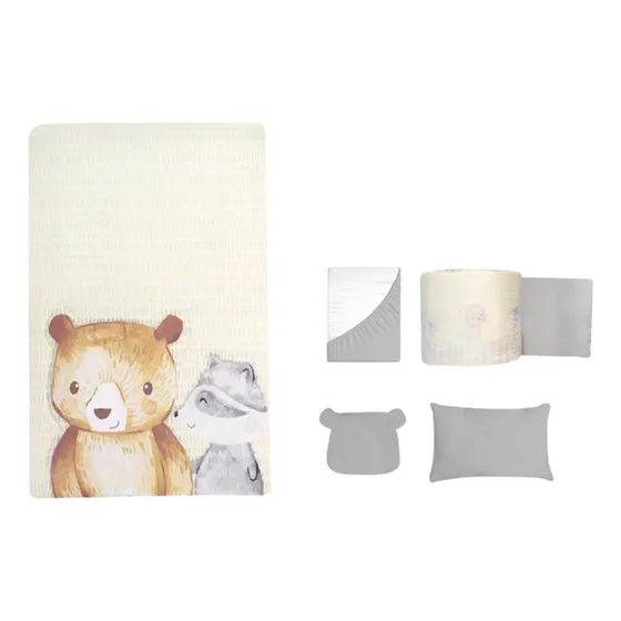 Edredón para Cuna Junglita cama cuna corral beige para cunas de 80 x 140 cm set con 5 piezas