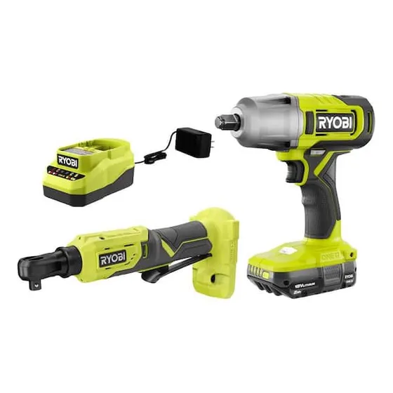 Llave De Impacto 1/2  Y Ratchet 3/8 Inalámbrico Ryobi