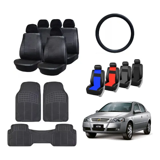 Fundas Cubre Asiento Astra + Alfombra 3 P Pesada + C/volante