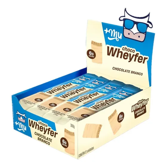 Proteína +mu Chocowheyfer Em Barra De Proteína Sabor Chocolate Branco 12 Un