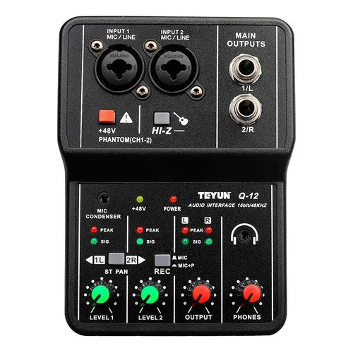 Interface De Áudio Profissonal Teyun Q12 2 Canais - Ac2732